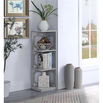 Omega 3 Tier Corner Bookcase, Gray