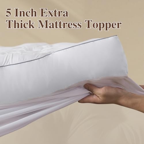5 Inch Memory Foam Mattress Topper (Queen, 60x80),Deep Pocket, view 3