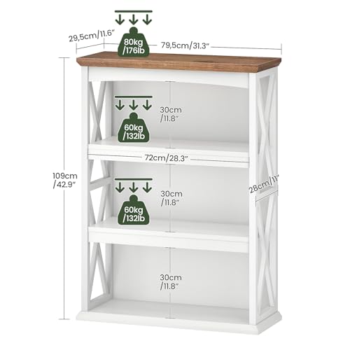 4-Tier Bookshelf, 42.9" Small Bookcase, Floor Standing Organizer Shelf, view 4