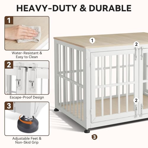 42 Inch Heavy Duty Dog Crate Furniture for Large and Medium Dogs, view 4