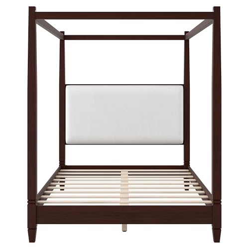 Cara Wooden Canopy Queen Bed Frame With Headboard, view 6