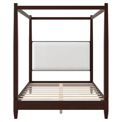 Cara Wooden Canopy Queen Bed Frame With Headboard, view 6