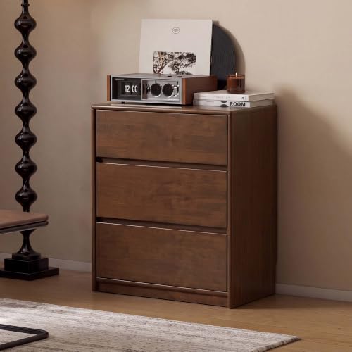 100% Solid Wood Nightstand, Wide Tall NightStand with 3 Drawers for Bedroom, view 4
