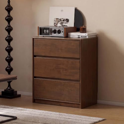 100% Solid Wood Nightstand, Wide Tall NightStand with 3 Drawers for Bedroom, view 4