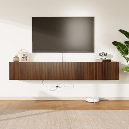 71" Floating TV Stand Wall Mounted with Power Outlet for TVs up to 80", view 8