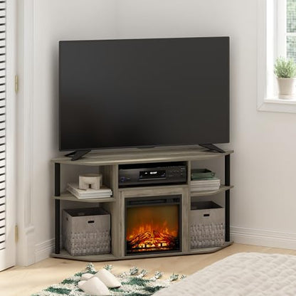 Jensen Fireplace TV Stand for TV up to 55 Inch, Grey Oak, view 2