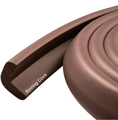 HeftyFit Edge Protector for Baby Proofing (6ft Large Edge Only), Heavy-Duty Soft Rubber Foam Furniture Edge Bumper Guards, Desk Edge Cushion, Wall Corner Covers, 3M Adhesive, Coffee Brown
