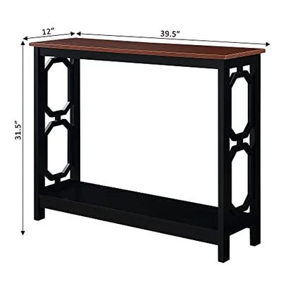 Omega Console Table, Cherry Top / Black Frame