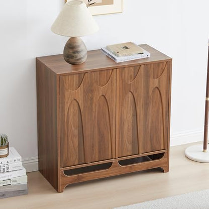 63" W Walnut Sideboard Buffet Cabinet with Storage Set of 2, view 7