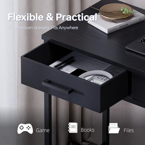 32 Inch Small Computer Desk with 2 Drawers for Bedroom Study Writing Home, view 5