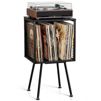 Record Player Stand with Storage Holds 100+ Vinyl Records, view 2