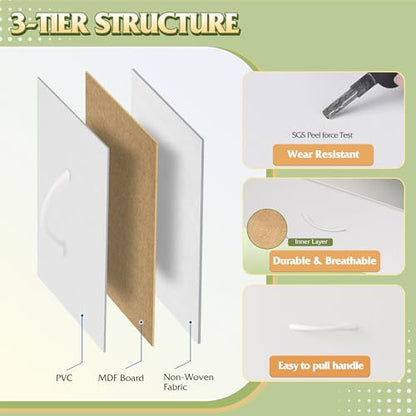Tall Dresser for Bedroom, 9 Drawer Chest of Drawers, White, view 7