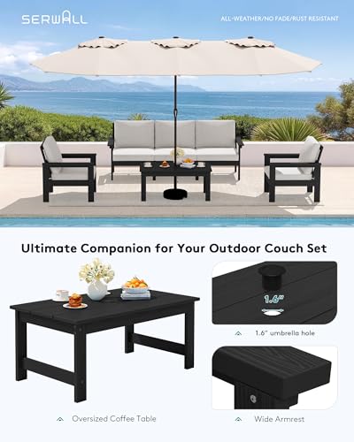 HDPE Outdoor Patio Furniture Set with Coffee Table