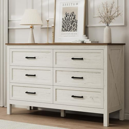 Farmhouse 6 Drawers Dresser for Bedroom, view 2