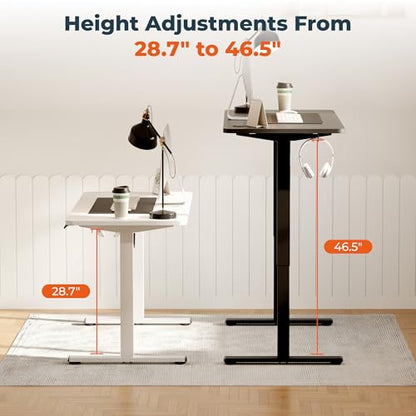 Adjustable Stand Up Desk with Memory Preset, Standing Desks 55 x 24 Inch Electric Home Office Desk Computer Workstation Splice Black Top + Black Frame