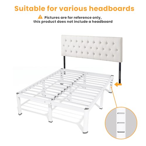 18 Inch Full Size Metal Platform Bed Frame with Round Corners Leg, view 7