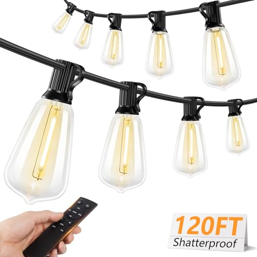 120FT LED Outdoor String Lights with Remote, view 2