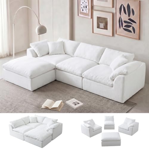 110" Boneless Cloud Couch Sectional for Living Room, view 2