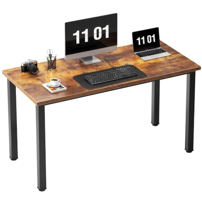 47 inch Computer Desk, Rustic Top, Black Metal Frame, Modern Simple, view 2