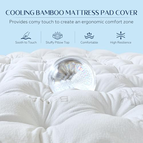 5 Inch Cooling Bamboo Viscose Mattress Topper Queen Size,60x80 in,2000 GSM, view 5