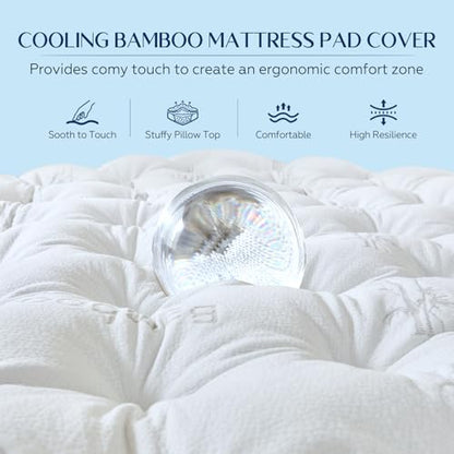 5 Inch Cooling Bamboo Viscose Mattress Topper Queen Size,60x80 in,2000 GSM, view 5