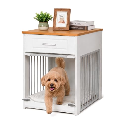 Dog Crate Furniture End Table with Flip-Up Door for Small Dogs, view 2