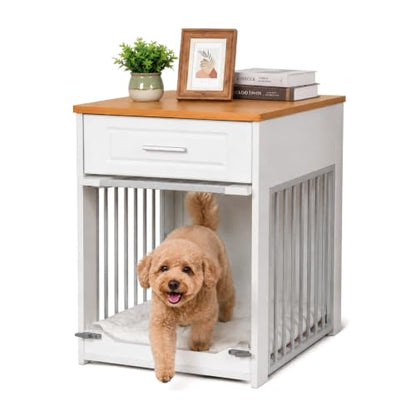 Dog Crate Furniture End Table with Flip-Up Door for Small Dogs, view 2