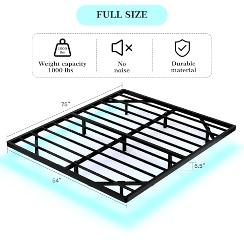Smart LED Lighted Floating Bed Frame, view 3