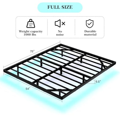 Smart LED Lighted Floating Bed Frame, view 3