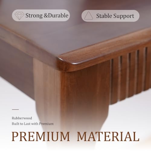Solid Wood Desk with Drawers, 47inch Walnut Computer Desk, view 4
