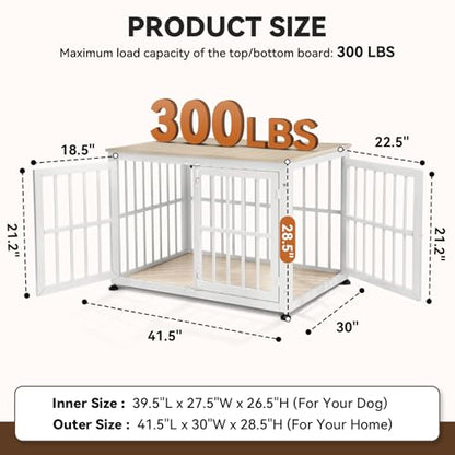 42 Inch Heavy Duty Dog Crate Furniture for Large and Medium Dogs, view 3