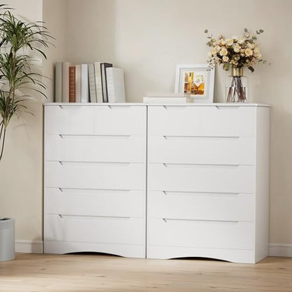 Tall 6 Drawer Dresser, White Bedroom Chest of Drawers Cabinet, view 7