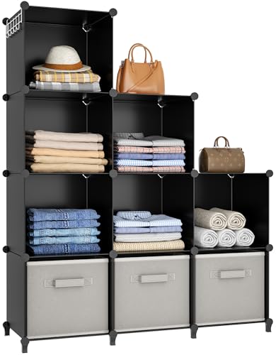 Closet Organizers and Storage, 9 Cube Storage Organizer, Black, view 2