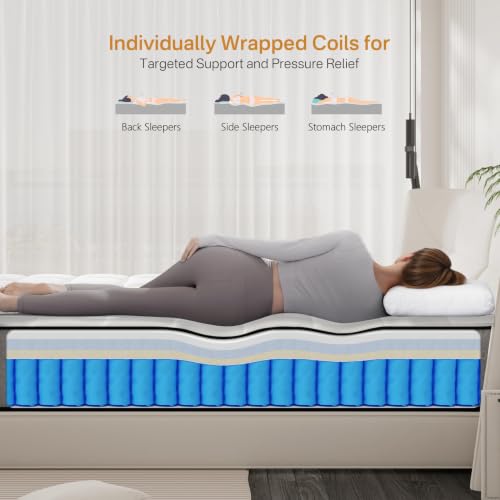 Luxury Twin Mattress, 8 Inch Hybrid Twin Size Mattress in a Box,Back Relief, view 6