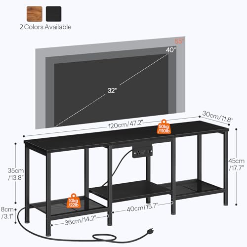 TV Stand with Charging Station to 55 Inches, LED Entertainment Center, view 3