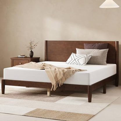 Solid Walnut Queen Bed Frame Mid-Century Design, view 5