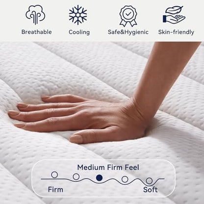 Upgraded Luxury 18 Inch King Size Hybrid Mattress in a Box, Medium Firm, view 7