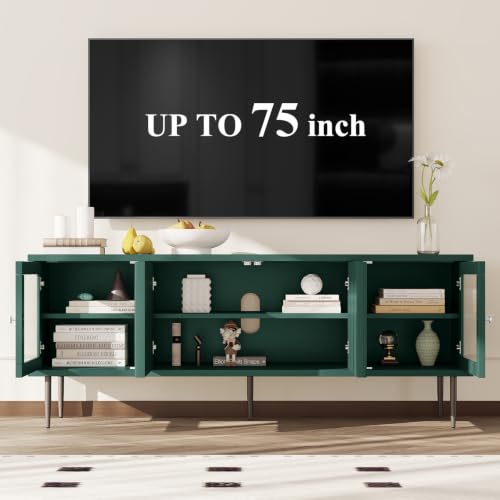 TV Consoles for Living Room with 4 Doors, 75", Green, view 4