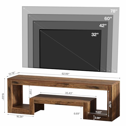 Tribesigns 63-Inch TV Stand for 55/60/65/75-Inch TVs, Entertainment Center, view 3