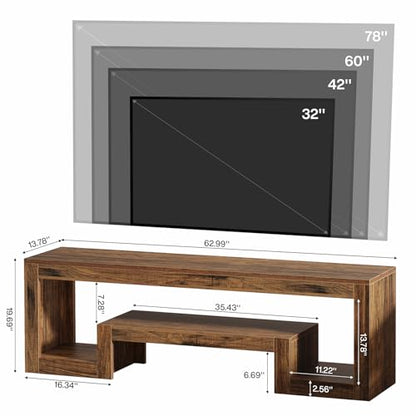 Tribesigns 63-Inch TV Stand for 55/60/65/75-Inch TVs, Entertainment Center, view 3