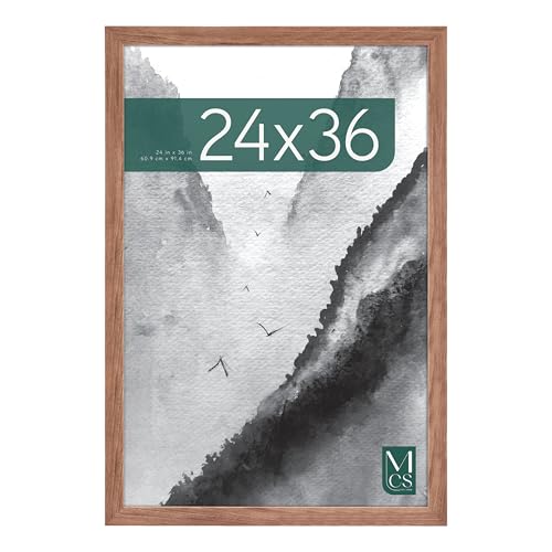 Museum Poster Frame 24x36 Medium Oak, Vertical & Horizontal Wall Hanging Large Picture Frame for Photos, Posters & Art Prints (1-Pack)