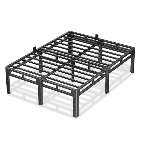 King Size Metal Platform Bed Frame, 18 Inch Dual-Layer Heavy Duty Base, view 2