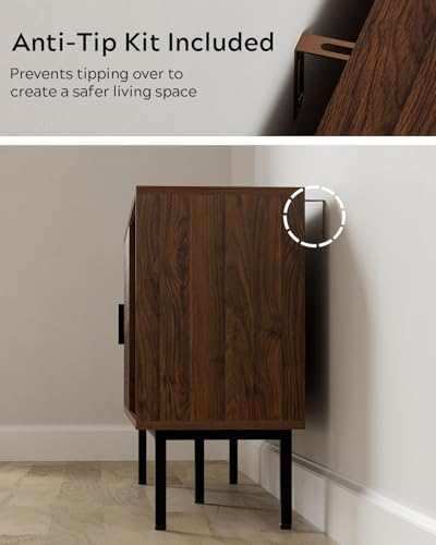 Fluted Tv Stand with Sliding Doors, view 7