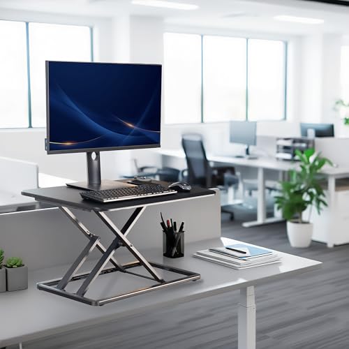 VIVO Black 29 in Single Top Standing Desk Converter, DESK-V000U, view 7