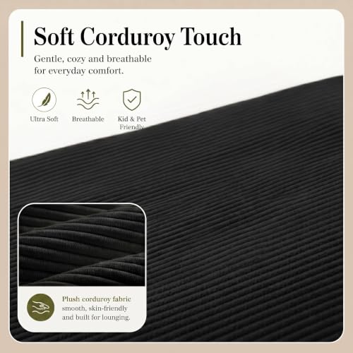 Folding Sofa Bed Convertable Corduroy Couch King Size Floor Sleeper 4-in-1 DIY, view 6