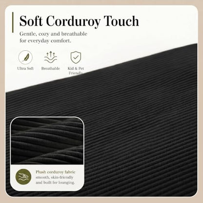 Folding Sofa Bed Convertable Corduroy Couch King Size Floor Sleeper 4-in-1 DIY, view 6