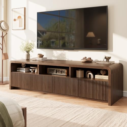 70" Fluted TV Stand with 4 Deep Drawers, view 2
