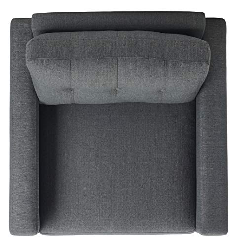 Safavieh Couture Home Gneiss Mid-Century Modern Slate Grey Linen Arm Chair