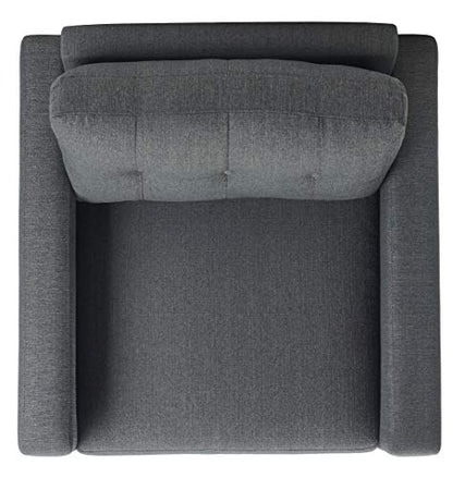 Safavieh Couture Home Gneiss Mid-Century Modern Slate Grey Linen Arm Chair