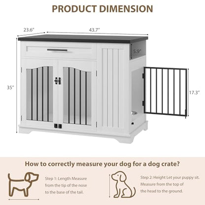 Dog Crate, 44 Inch Dog Crate Furniture End Table, view 3